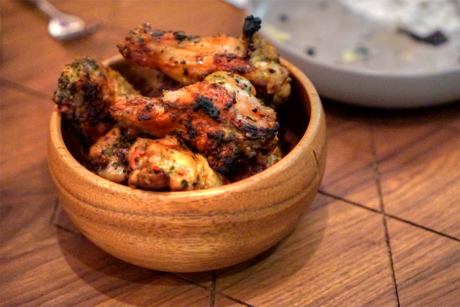 Smoky Grilled Chicken Wings, Oregano, Chili, and Vinegar