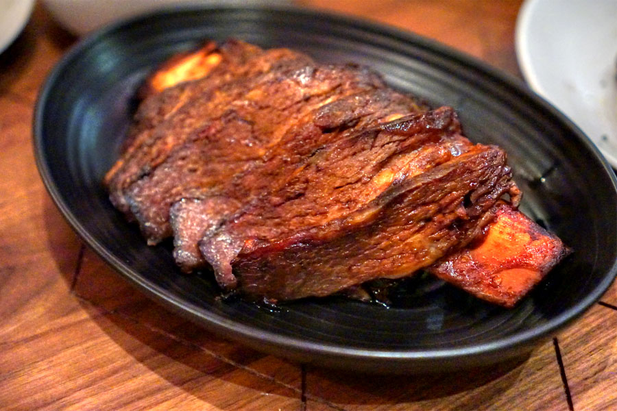 Smoked and Grilled Bone in Short Rib