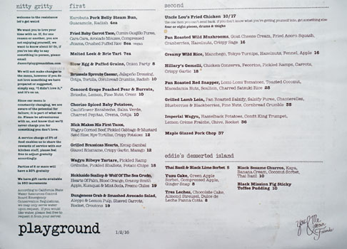 Playground Menu