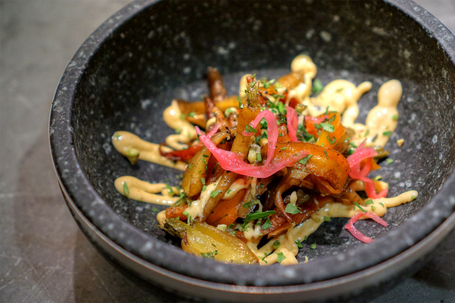 Sugar Roasted Carrot, Old Bay, Pickled Onion, Herbs, Pecans