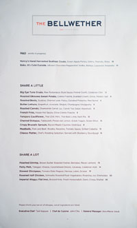 The Bellwether Menu