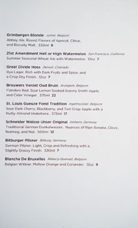 The Bellwether Bottled Beer List