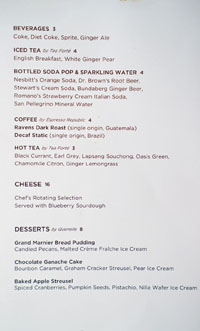 The Bellwether Beverage List & Dessert Menu