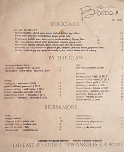 Officine Brera Cocktail/Wines by the Glass/Beer List