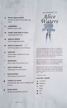 The Walker Inn Cocktail Menu: Alice Waters