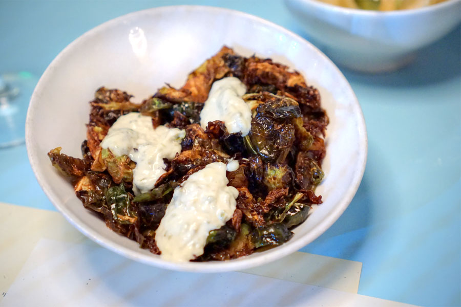 fried brussels sprouts with gribiche