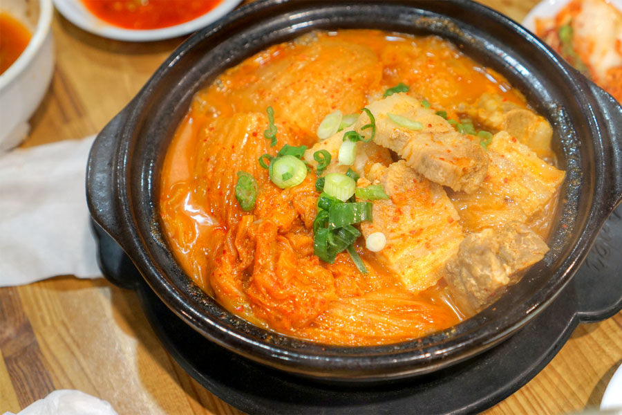 Steamed Tofu and Kimchi with Pork Belly