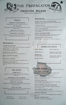 Firestone Walker Propagator Menu