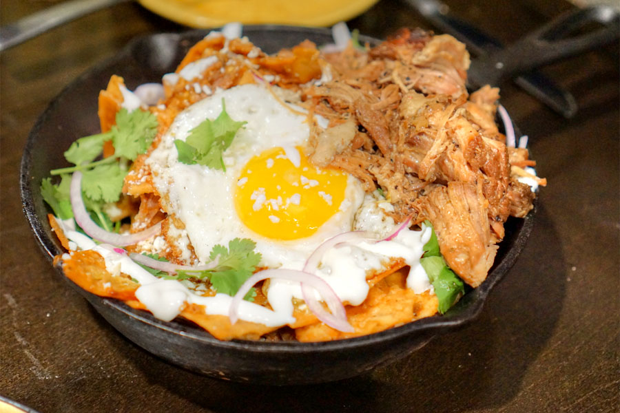 Sunny Egg Chilaquiles + Carnitas