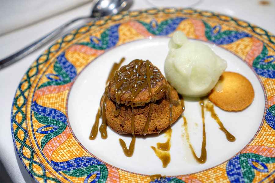 Pistachio Cake with Apple Sorbet