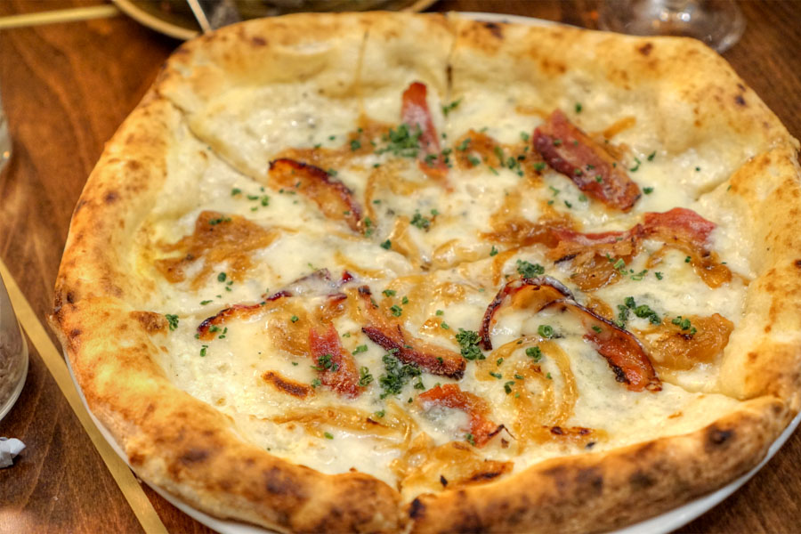 Bacon, Gorgonzola & Caramelized Onion Pizza