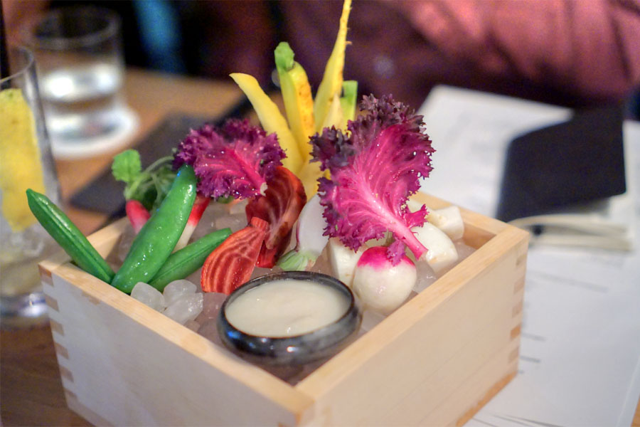 summer vegetables, koji rice dip