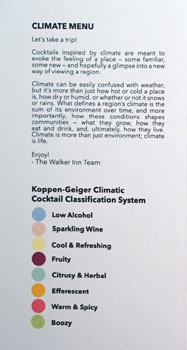 The Walker Inn Cocktail Menu: Climate