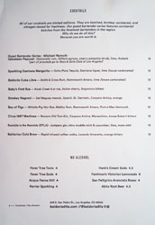 Baldoria Cocktail List