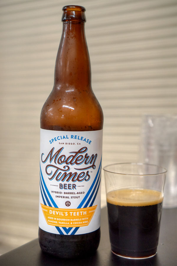 2016 Modern Times Devil's Teeth aged in Bourbon Barrels with Almond, Vanilla & Cocoa Nibs