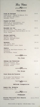 The Oyster Gourmet Wine List