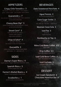 Trejo's Tacos Menu: Appetizers, Sides, Beverages & Dessert