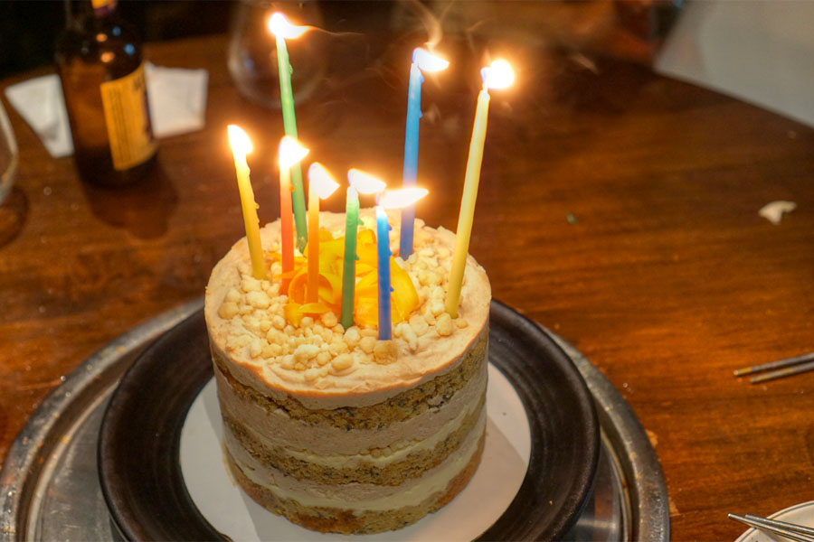 Momofuku Milk Bar Carrot Layer Cake with Candles