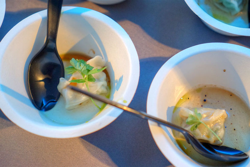 Hamachi dumpling soup