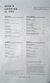 Here's Looking at You Menu