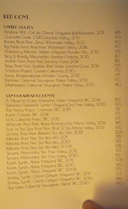 Gwen Wine List: Red (United States, Santa Barbara County)