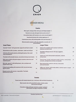 Erven Menu