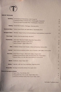 71Above Wine by the Glass List