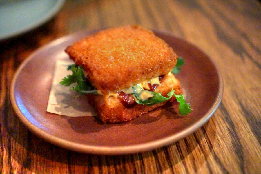 Shrimp Toast Sandwich, Hoisin, Herbs, Sriracha Mayo