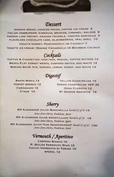 Son of a Gun Dessert Menu