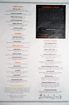 Border Grill Menu