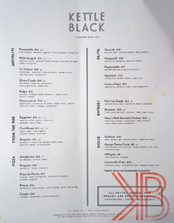 Kettle Black Menu