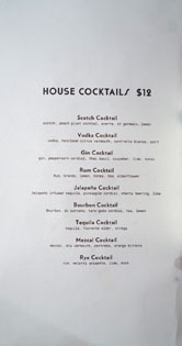 Kettle Black House Cocktail List