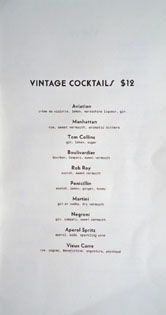 Kettle Black Vintage Cocktail List