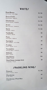 Kettle Black Wine List: White & Sparkling