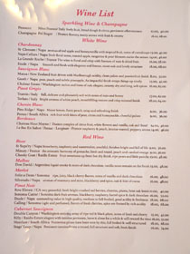 Sushi Enya Wine List