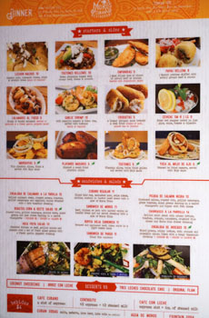 Moros Cuban Restaurant Menu: starters & sides / sandwiches & salads / desserts