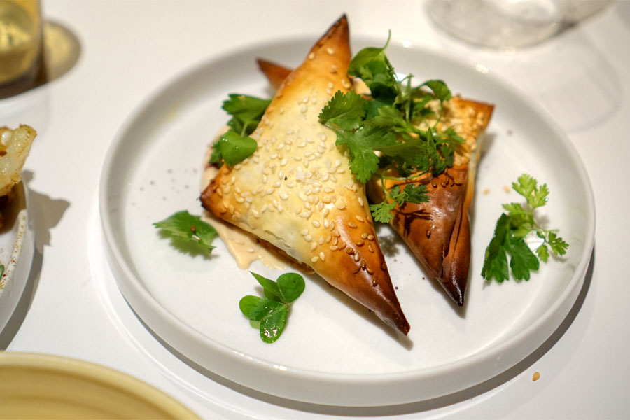 lemony chicken & pine nut pies