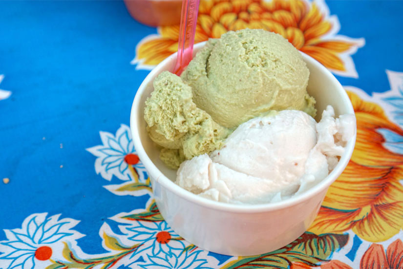 Hazelnut Green Tea & Strawberry Lychee Ice Creams