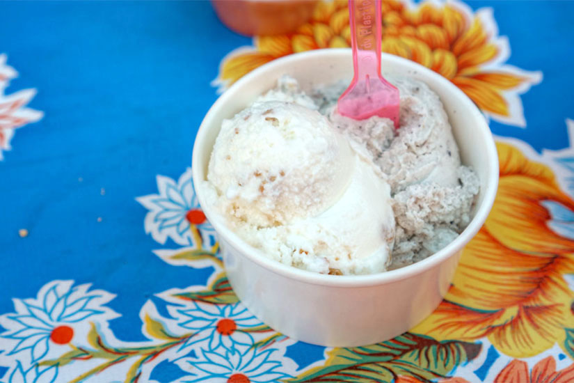 Bianco Bread Mascarpone & Black Sesame Caramel Almond Ice Creams