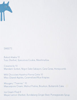 Wolfdown Dessert Menu