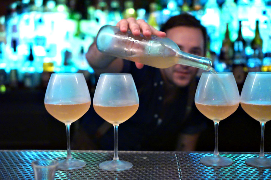 Pouring the 'Orange Wine'