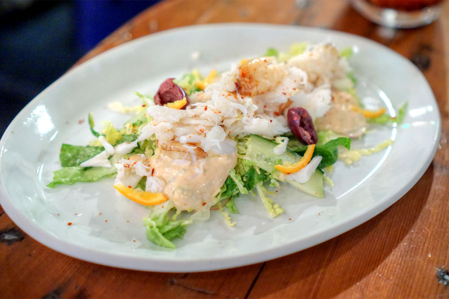 Dungeness crab louie, radish, thousand island