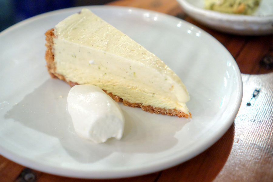 Lime ice box pie, graham cracker crust