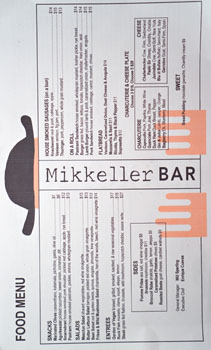 Mikkeller Bar Menu