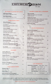 Church & State Menu