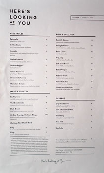 Here's Looking at You Menu