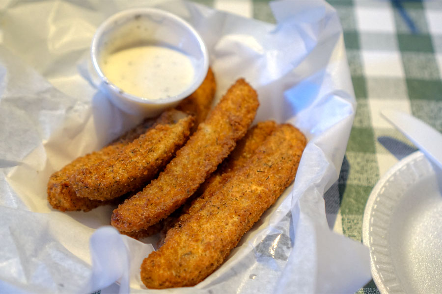 fried pickles kevineats chicken ranch famous gus