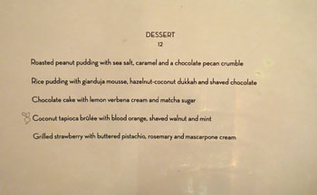 PYT Dessert Menu