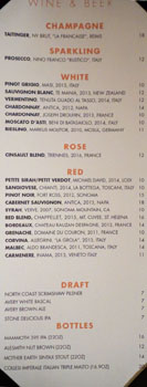 Chianina Steakhouse Wines by the Glass & Beer List
