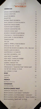 Chianina Steakhouse Liquor List: Whiskey